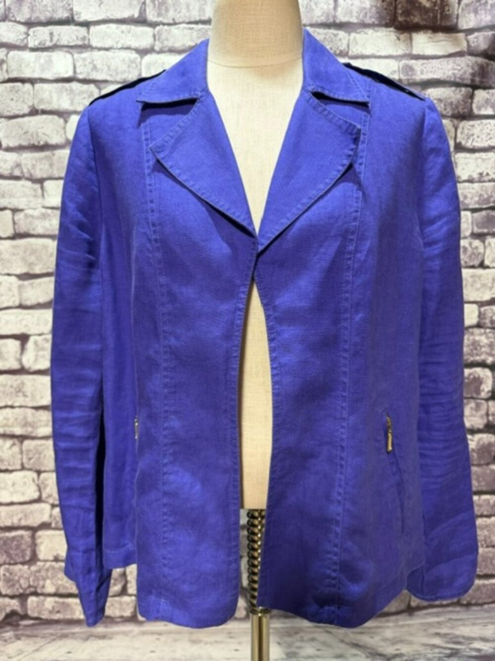 Chico's Blue No Close Long Sleeve Jacket Size L